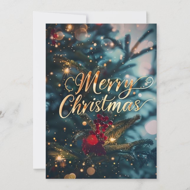 Tarjeta Festiva Joy to the World Christian Christmas Card (Anverso)