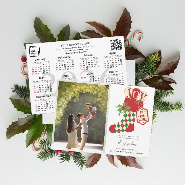 Tarjeta Festiva Joy to the World Christmas Photo 2026 Calendar (Joy to the World Christmas Photo 2026 Calendar Budget Gift Cristian Families Organizations Business )