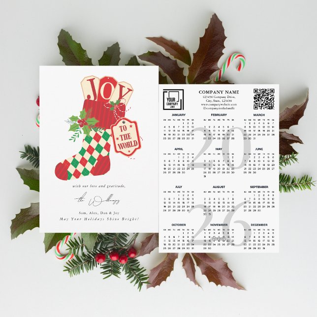 Tarjeta Festiva Joy to the World Christmas Rustic 2026 Calendar (Joy to the World Christmas 2026 Calendar Photo Budget Gift Cristian Families Organizations Business )