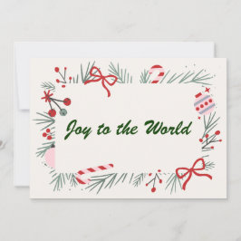 Tarjeta Festiva Joy to the World Elegant Christian Christmas Card