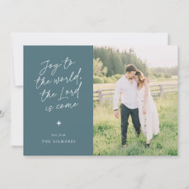 Tarjeta Festiva Joy to the World Handwriting Religious Christmas