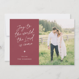 Tarjeta Festiva Joy to the World Handwriting Religious Christmas