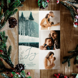 Tarjeta Festiva Joy Winter Forest | Tres Navidades de fotografía m