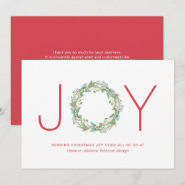 Tarjeta Festiva Joy Wreath Elegant Business Corporate Navidades