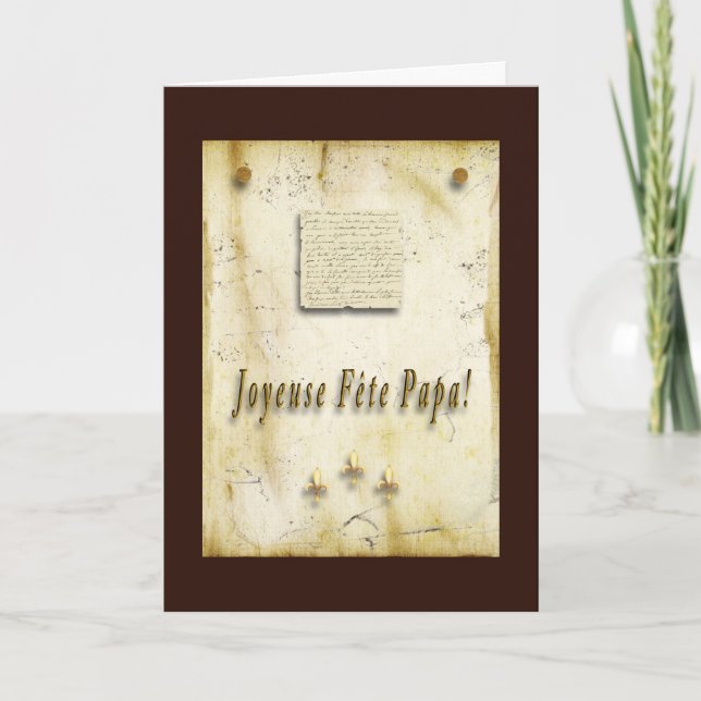 Tarjeta Festiva ¡Joyeuse Fête Papa! (Anverso)