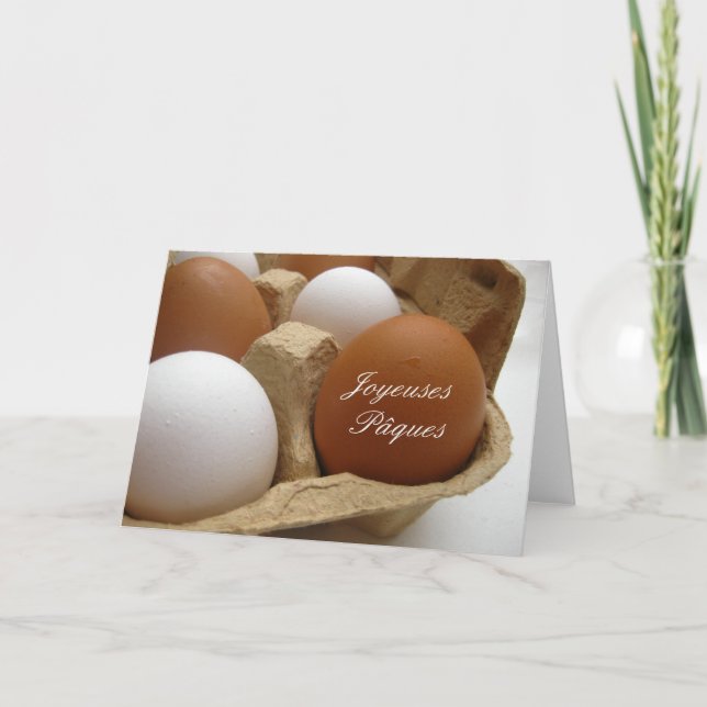 Tarjeta Festiva Joyeuses Pâques Francés Feliz Pascua (Anverso)
