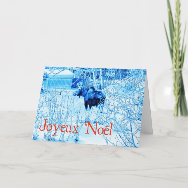 Tarjeta Festiva Joyeux Noё l - Moose urbano (Anverso)