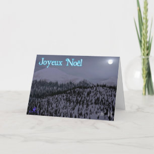 Tarjeta Festiva Joyeux Noёl - noche fría en Idaho