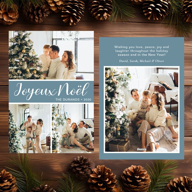 Tarjeta Festiva Joyeux Noel 4 Photo Flat Holiday Card (Subido por el creador)