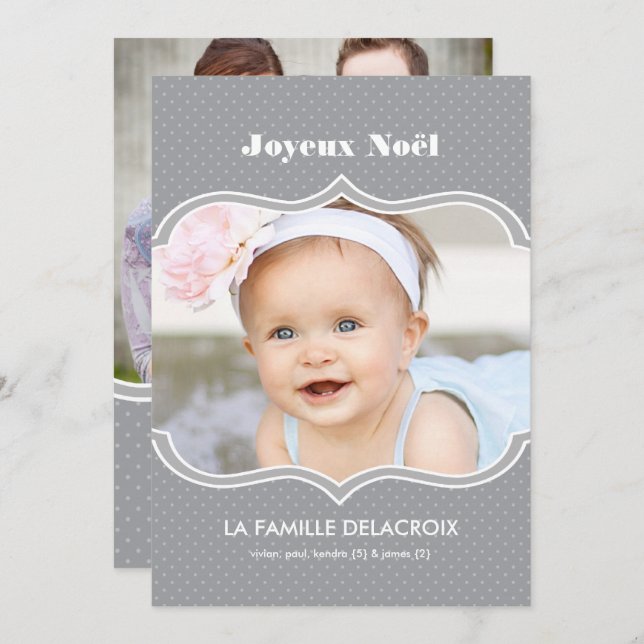 Tarjeta Festiva Joyeux Noël - Foto de carte de vacaciones (Anverso / Reverso)
