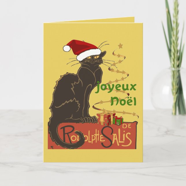 Tarjeta Festiva Joyeux Noel Le Chat Noir Christmas Spoof  (Anverso)
