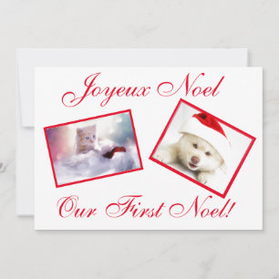 Tarjeta Festiva Joyeux Noel Mejor Mascotas de Amigos Primera Tarje