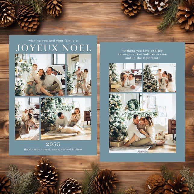 Tarjeta Festiva Joyeux Noel Multi Photo Holiday Card (Subido por el creador)