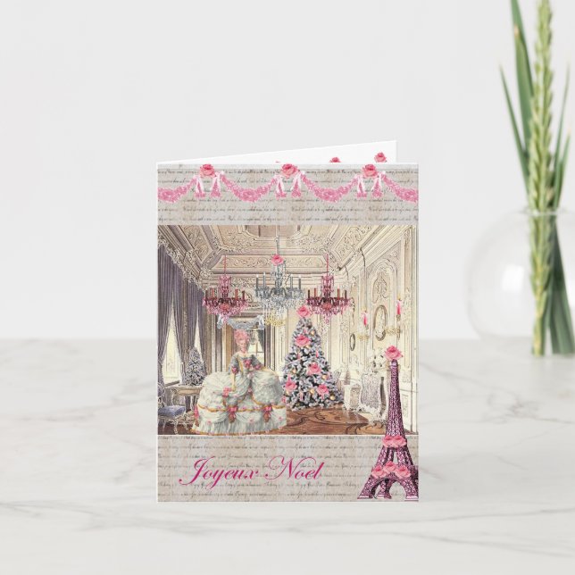 Tarjeta Festiva Joyeux Noel Palace de Versalles ~Marie Antoinette (Anverso)