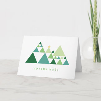 Tarjeta Festiva Joyeux Noël sapins minimalistes modernidad de dise