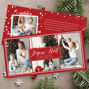 Tarjeta Festiva Joyeux Noel Simple Script Moderno 4 Navidades de f