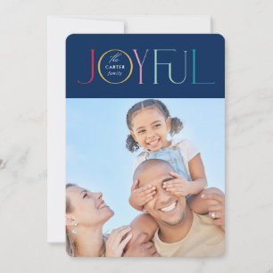 Tarjeta Festiva JOYFUENTE FOTO DE LA FAMILIA moderna elegante colo