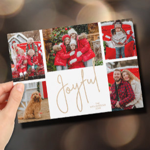 Tarjeta Festiva JOYFUL 5 Navidades de fotografía