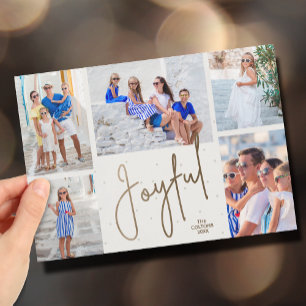 Tarjeta Festiva JOYFUL 5 Navidades de fotografía
