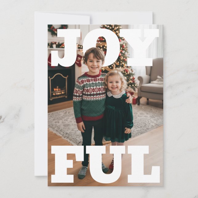Tarjeta Festiva Joyful Christmas PhotoPop Card (Anverso)
