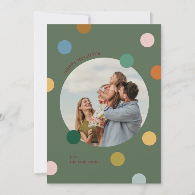 Tarjeta Festiva Joyful Colorful Merry Christmas Photo cards (Anverso)