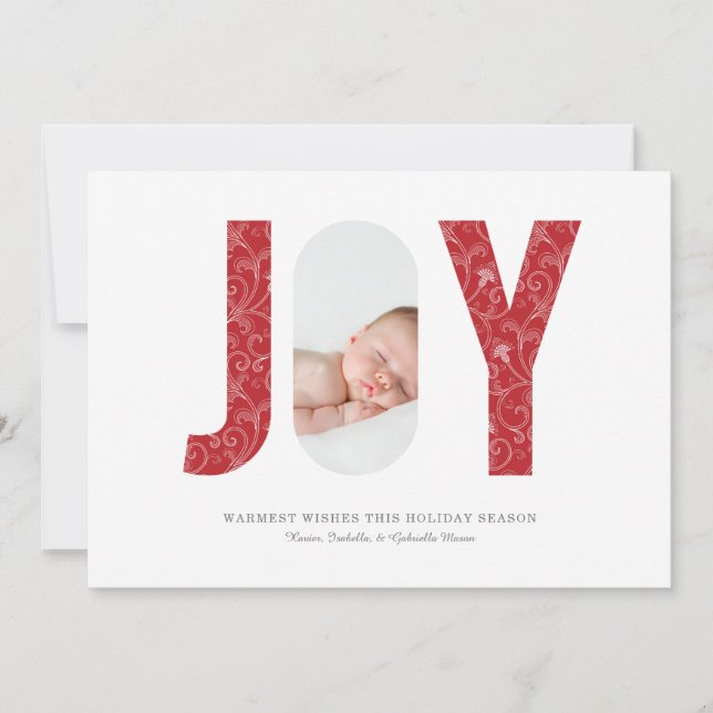 Tarjeta Festiva Joyful Elegance Photo Holiday Card (Anverso)