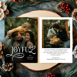 Tarjeta Festiva Joyful Family 2 Photo Christmas