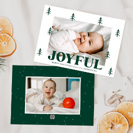 Tarjeta Festiva Joyful Green Trees 2 Photo