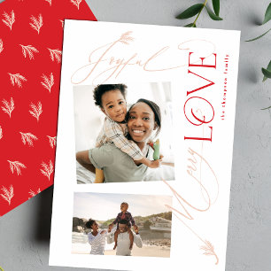 Tarjeta Festiva Joyful LOVE Merry Multi Photo Modern NAVIDADES