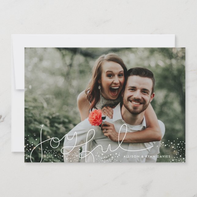 Tarjeta Festiva Joyful Magic Holiday Photo Card (Anverso)