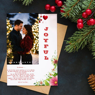 Tarjeta Festiva Joyful Merry Love Moments Flat Holiday Card