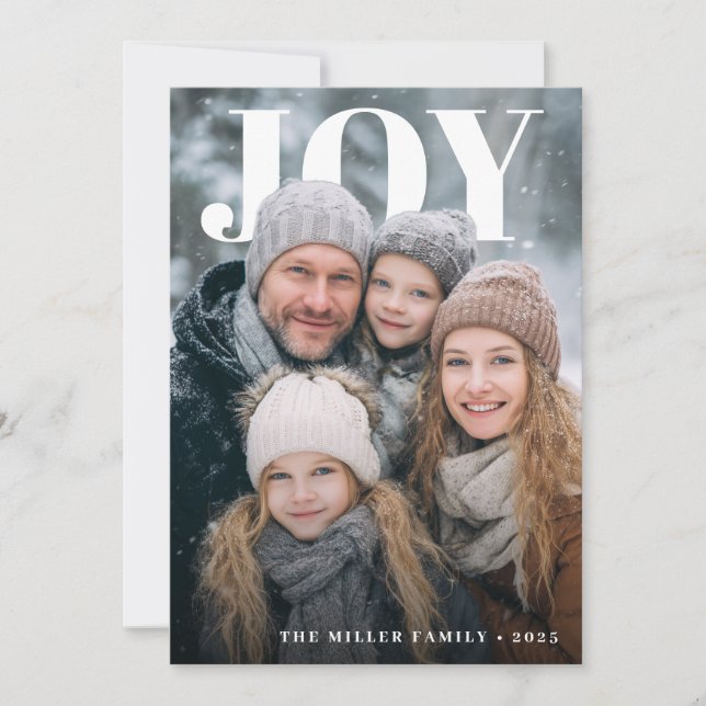 Tarjeta Festiva Joyful Minimalist Holiday Photo (Anverso)