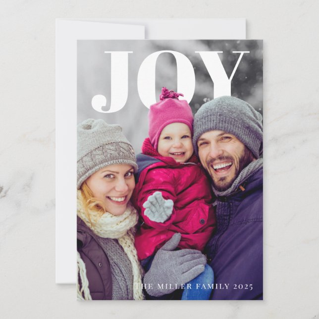 Tarjeta Festiva Joyful Minimalist Holiday Photo (Anverso)