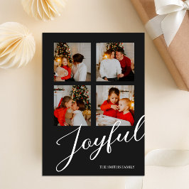 Tarjeta Festiva Joyful Modern Minimalista Black Script 4 Foto