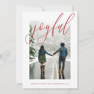 Tarjeta Festiva Joyful Modern Navidades Foto manuscrita H