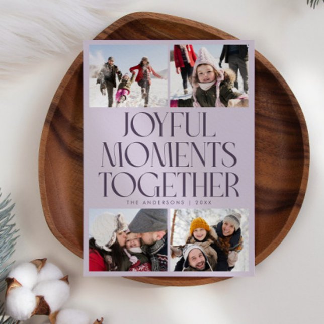 Tarjeta Festiva Joyful Moments Together Purple Multi Photo (Subido por el creador)