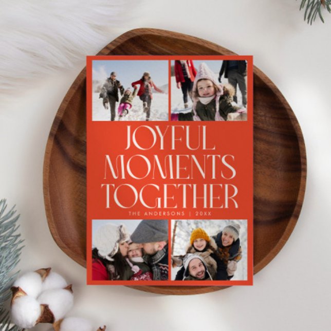 Tarjeta Festiva Joyful Moments Together Red Multi Photo (Subido por el creador)