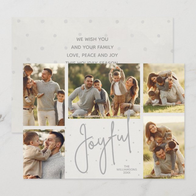 Tarjeta Festiva JOYFUL Multi Photo Navidades (Anverso / Reverso)