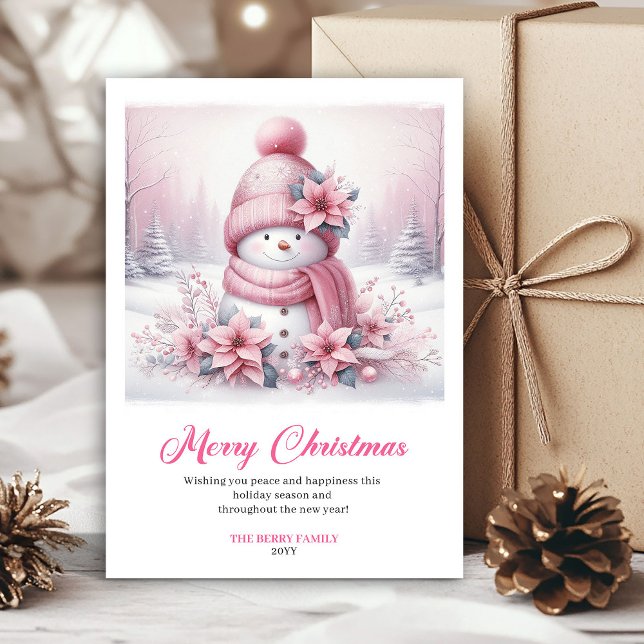 Tarjeta Festiva Joyful Pinkmas Download Festive Scene Christmas  (Joyful Pinkmas Download Festive Scene Christmas Greeting Card

)