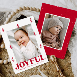 Tarjeta Festiva Joyful Red Trees 2 Foto