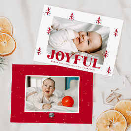 Tarjeta Festiva Joyful Red Trees 2 Foto