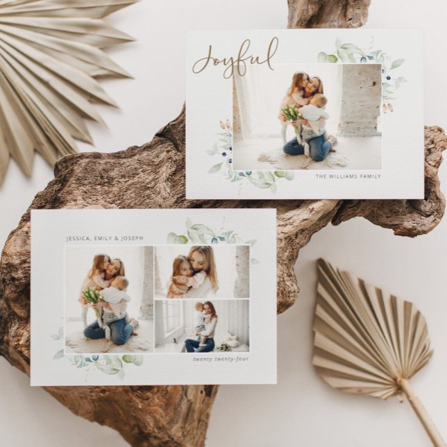 Tarjeta Festiva Joyful Script Watercolor Greenerenery 4 Foto (Subido por el creador)