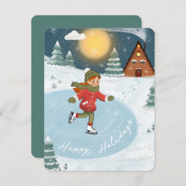 Tarjeta Festiva "Joyful skater"