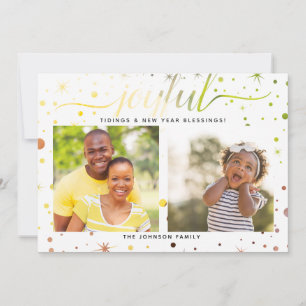 Tarjeta Festiva JOYFUL Tidings Color-Mateo Tipografía 2-Foto