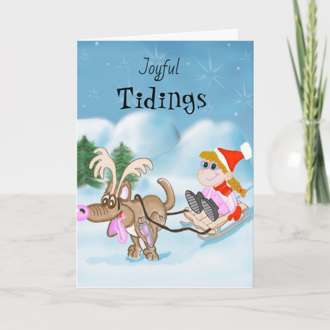 Tarjeta Festiva Joyful Tidings Navidades Card (Anverso)