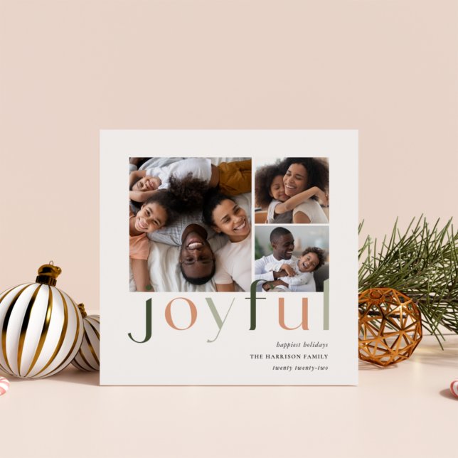 Tarjeta Festiva Joyful Tones | 3 Photo Collage (Subido por el creador)