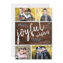 Joyful Wish Dark Wood Navidades 4 Collage de fotos