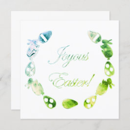 Tarjeta Festiva Joyous Easter Blue Green Easter