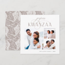 Tarjeta Festiva Joyous Flourish | 3 Collage de fotos Kwanzaa