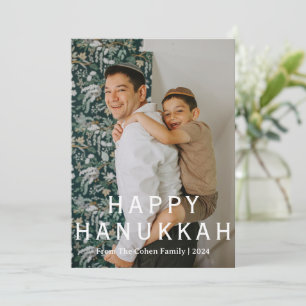 Tarjeta Festiva Joyous Hanukkah Foto simple de la familia Hanukk